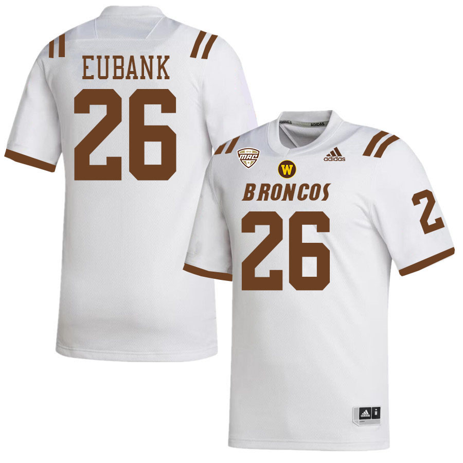 #26 Huston Eubank Western Michigan Broncos College Football Jerseys Stitched-White